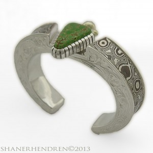 Green Turquoise Bracelet by Santa Fe Fashion Week 2014 Designer Shane R. Hendren